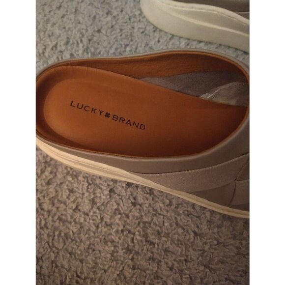 Lucky brand  leather braided size 8 Gray Slide On shoes Boho Comfy - Picture 8 of 9